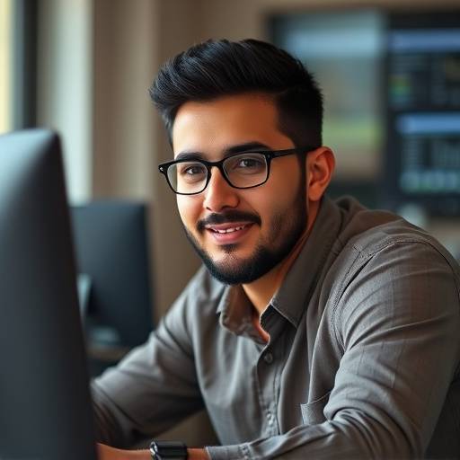 Retrato de Miguel Fernández, especialista en marketing digital de Auto Selección Valencia, trabajando en una computadora.
